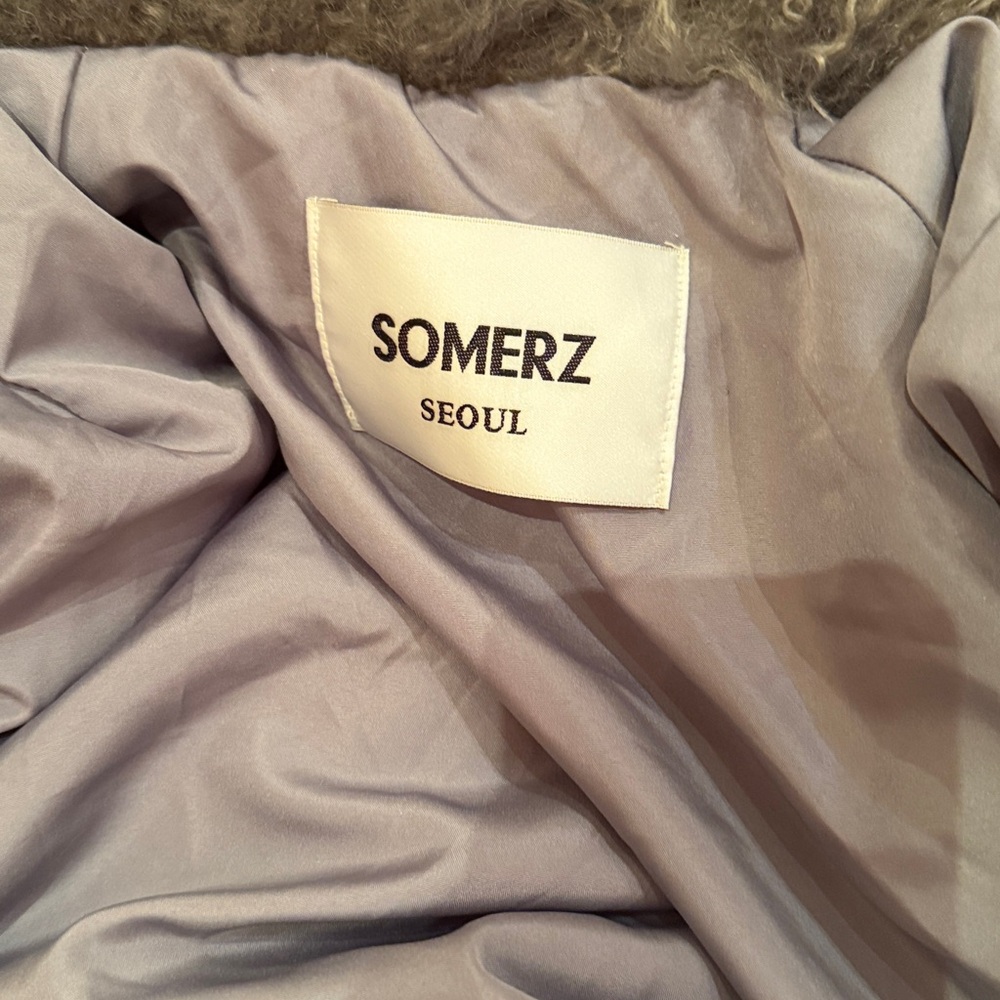 SOURCE UNKNOWN FAUX MONGOLIAN FUR LONG BELTED PLUSH COAT SAGE grey O/S XS S M * - Picture 7 of 7
